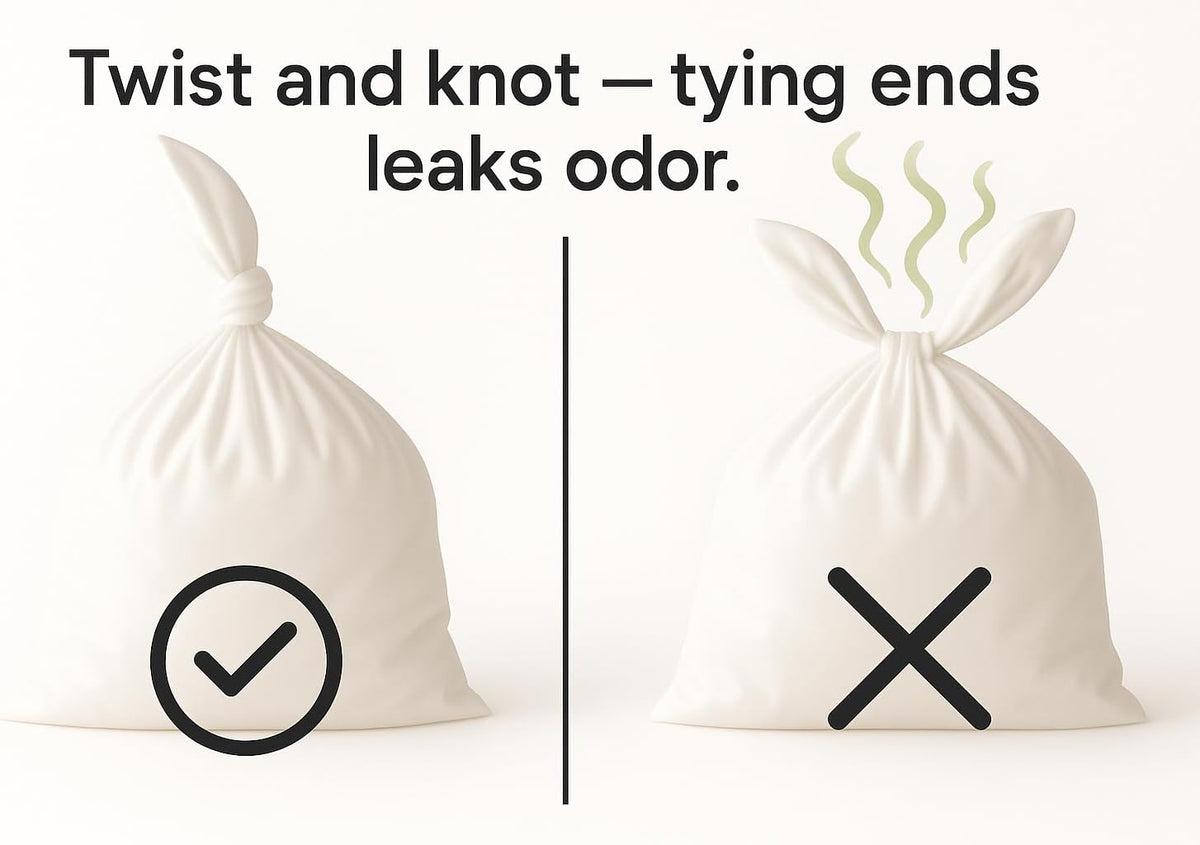 BOS Odor-Sealing Kitchen, Home & Food Small Trash Bags for Waste- Disposable Bags - Scent & Smell