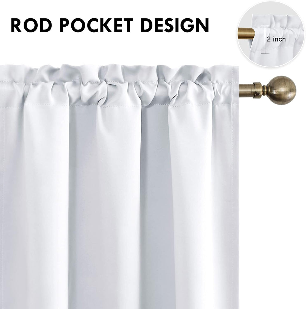 DWCN Greyish White Blackout Curtains for Bedroom – Rod Pocket Thermal Insulated Energy Saving