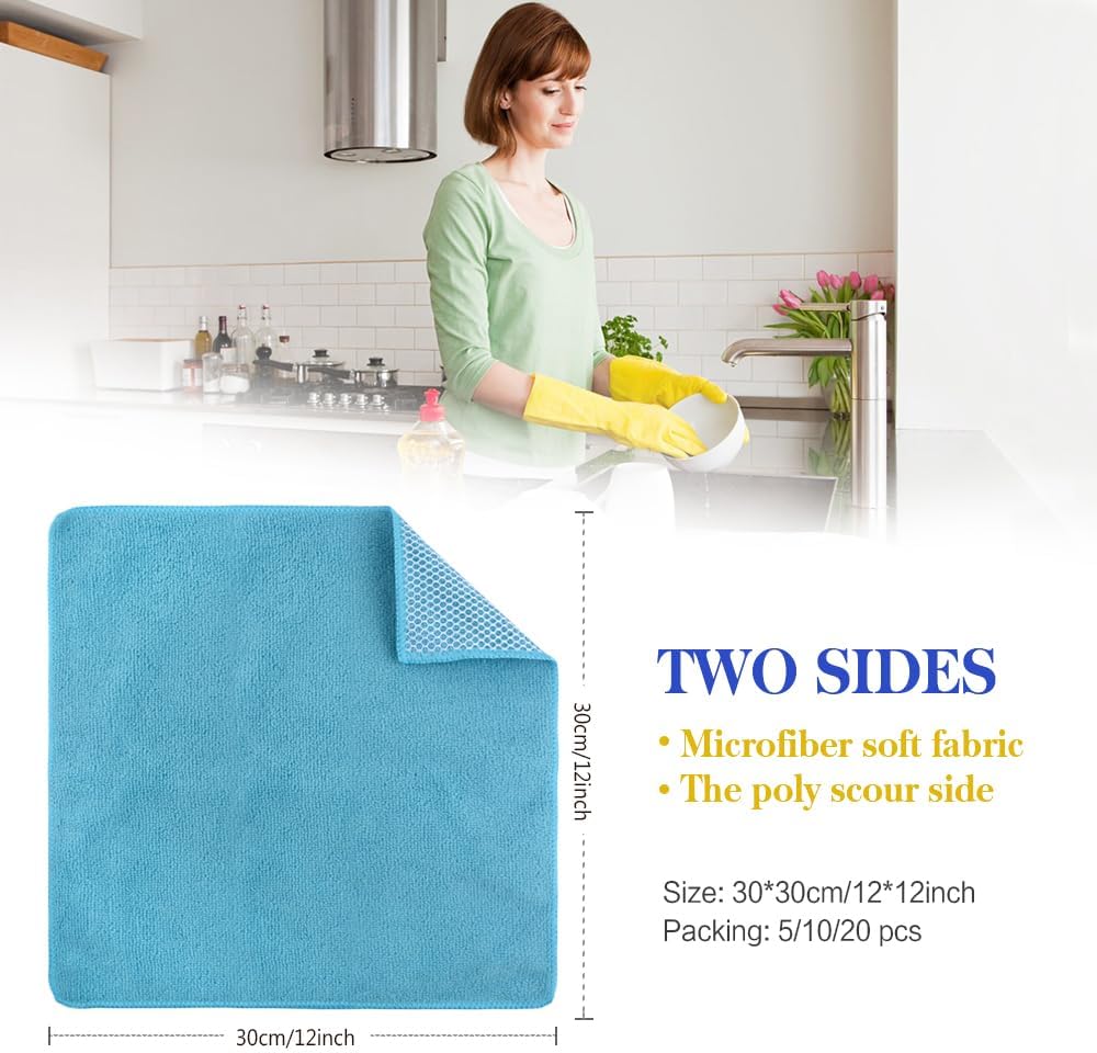 SINLAND Microfiber Dish Cloth for Washing Dishes Dish Rags Best Kitchen Washcloth Cleaning Cloths
