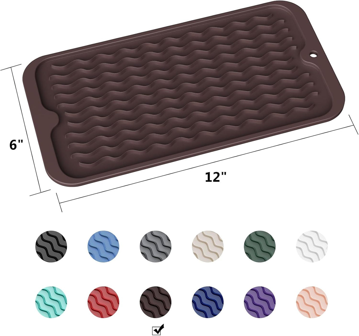 ZLR Silicone Dish Drying Mat for Kitchen Counter, Eco-Friendly Fast Dry Dish Mat, Easy Clean Multi