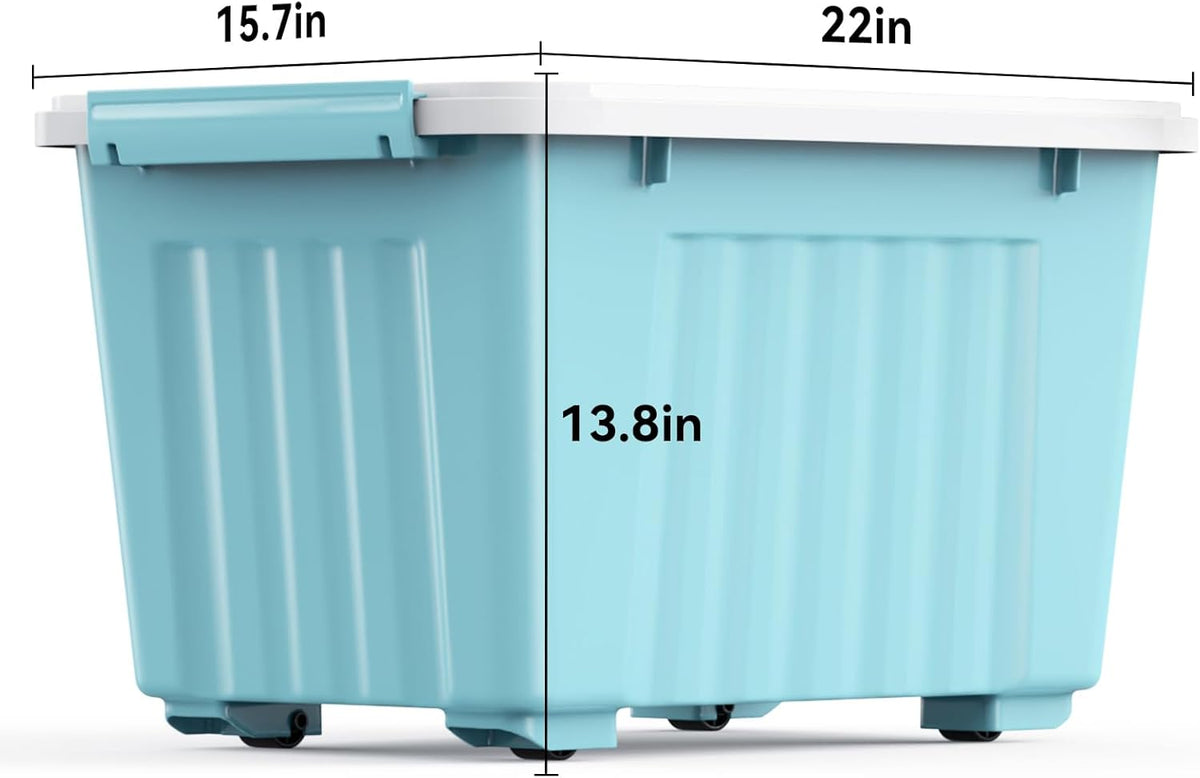 Nazhura 72 Quart Plastic Storage Bin, Stackable and Nestable Storage Boxes with Lids and Secure