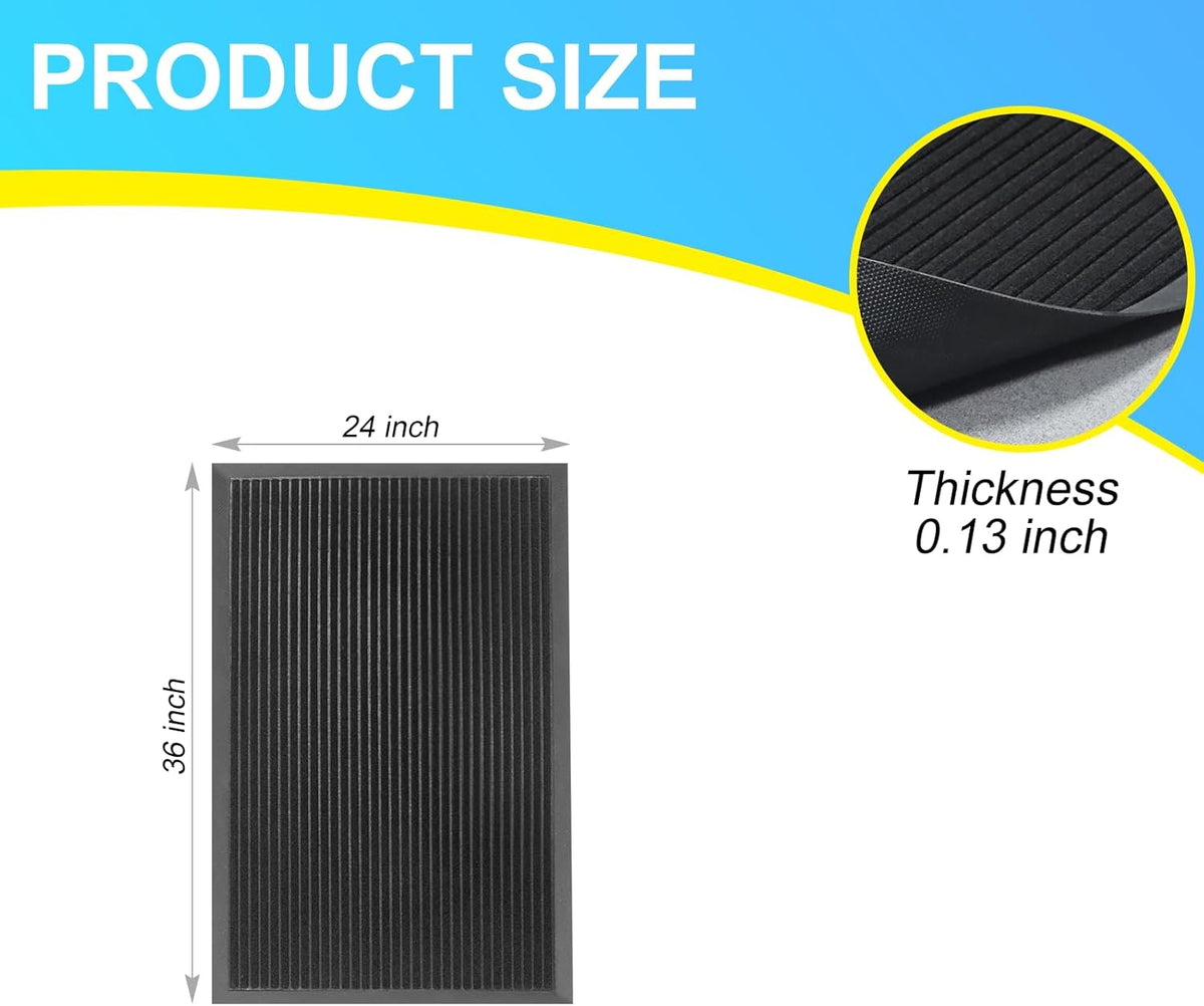Vicwe Front Door Mat Indoor Outdoor Entrance, 36"x24" Heavy Duty Non-Slip Rubber Doormats, Low