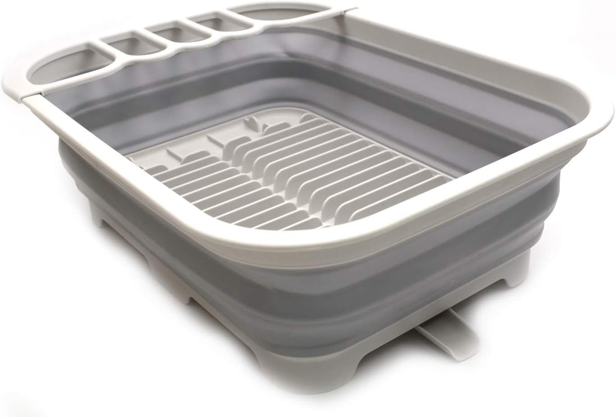 SAMMART 12L (3.17 Gallon) Collapsible Dish Drainer with Swivel spout - Foldable Drying Rack Set