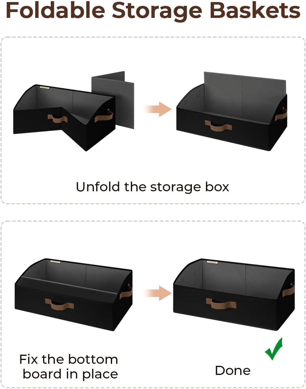 StorageWorks Closet Storage Bins, Trapezoid Organizer Box for Shelves, Fabric Clothes Bin, Foldable