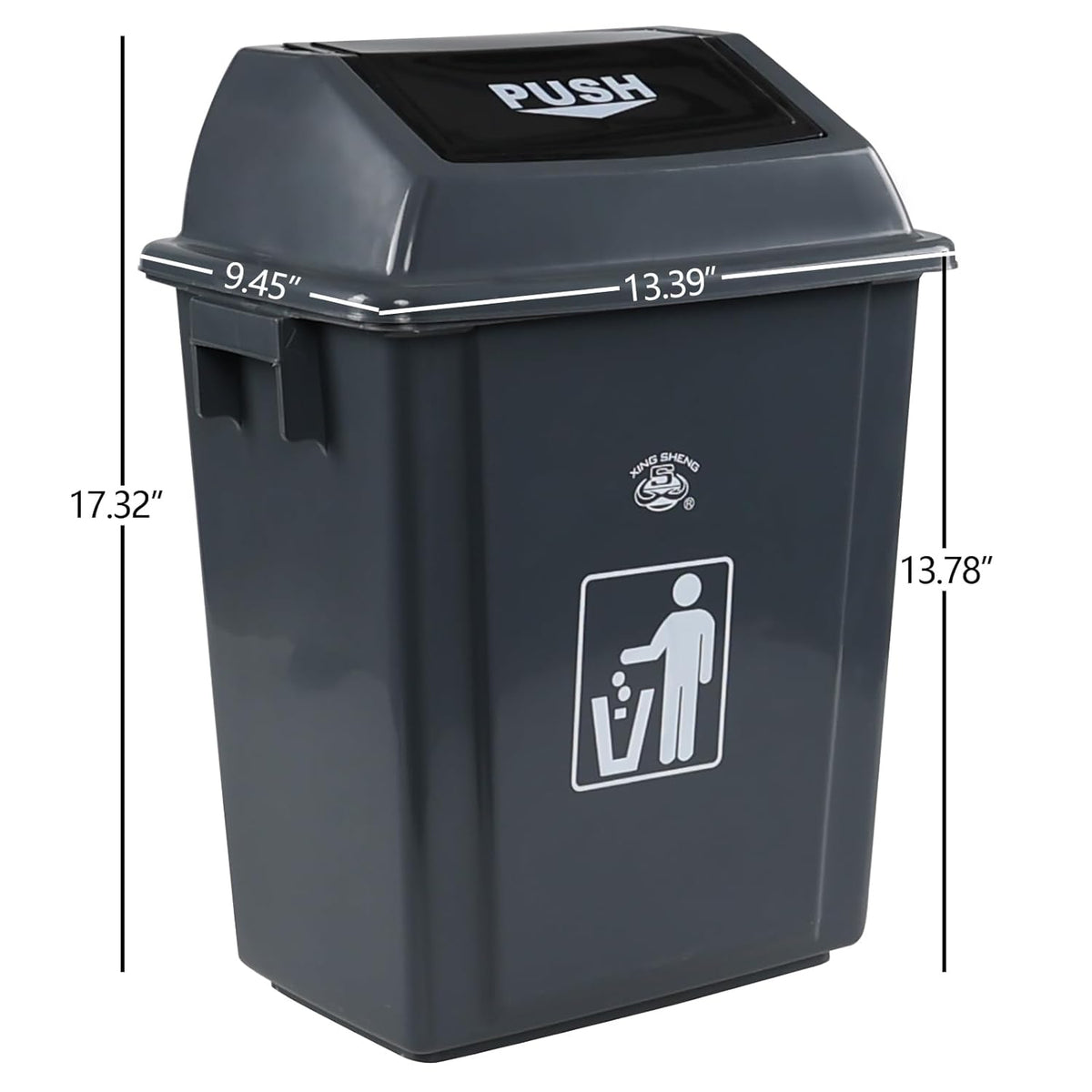 4 Packs 6 Gallon Small Garbage Bin with Lid, Plastic Kitchen Waste Bin, Grey