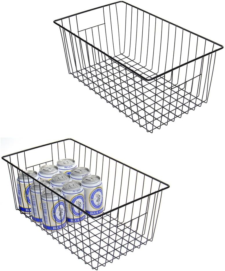 16inch Freezer Wire Storage Organizer Baskets for Upright Freezer 16, 17, 21 cu.ft, with Built-in