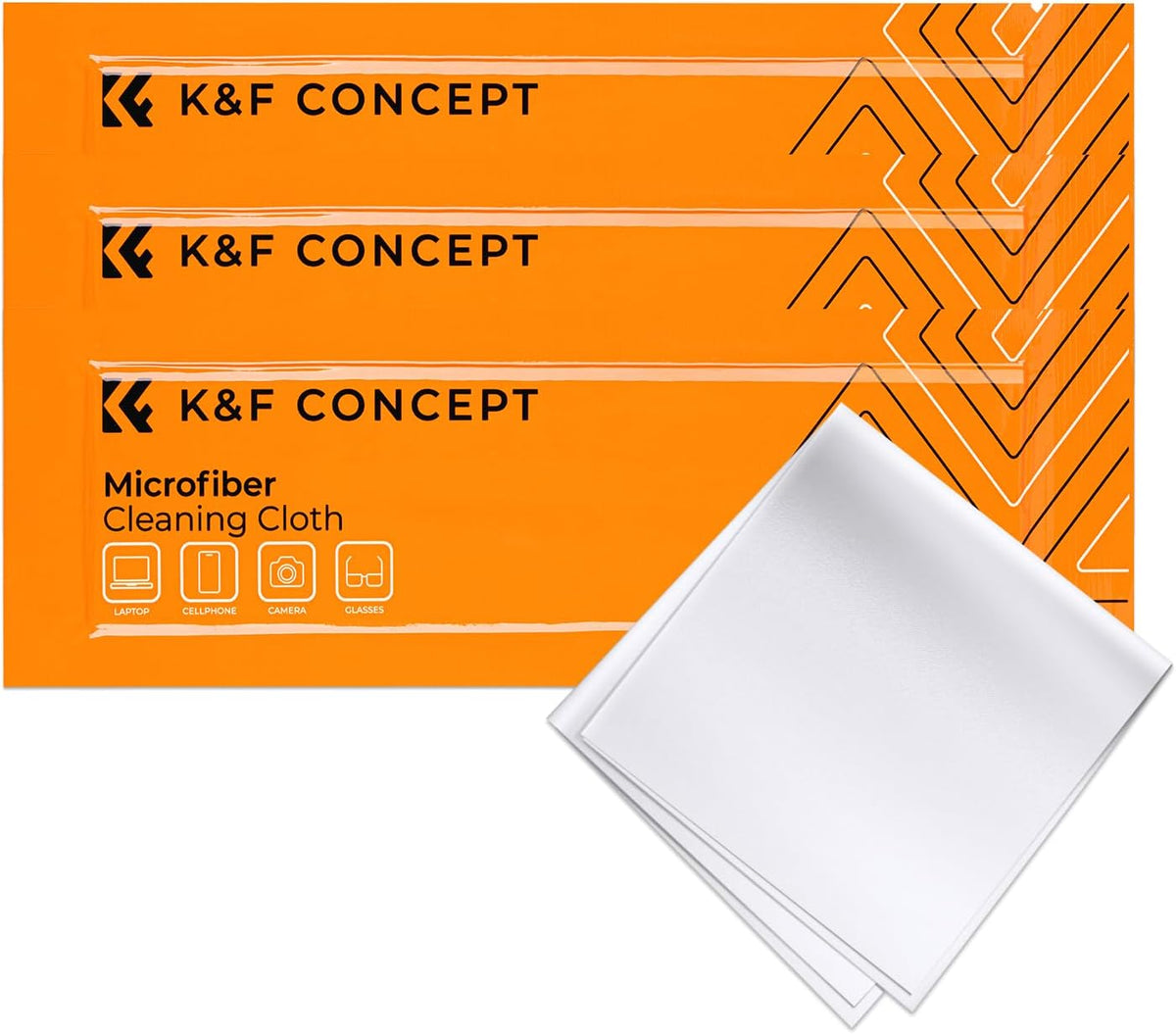 K&F CONCEPT 3 Pack Microfiber Cleaning Cloths, 6x6in Glasses Cleaning Cloths, Premium Camera Lens