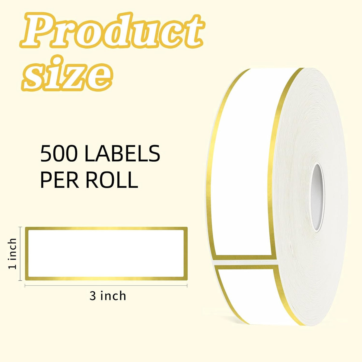 500 Golden Border Removable Freezer Labels Water Oil Resistant with Perforation Line for Food