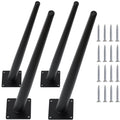 4PCS 16 Inch Matte Black Tapered Angled Legs for Furniture, Metal Mid Century Mordern Feet, Heavy