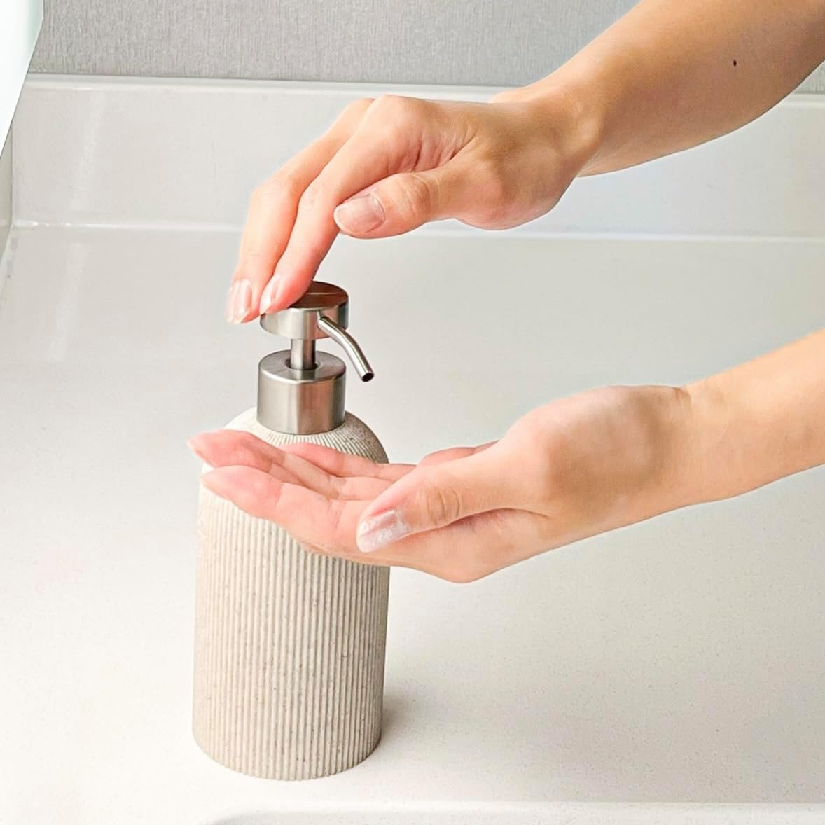 Stainless Steel Soap Dispenser Pump Head Replacement 2 Pack, 28/400 Threads Standard Size, for