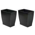 iDesign Small Rectangular Bathroom Trash Cans - Set of 2 - Black