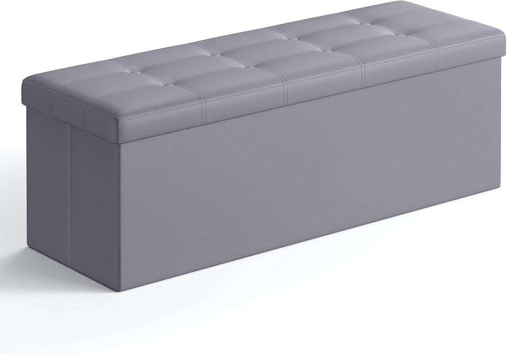 SONGMICS MAZIE Collection - 43 Inches Folding Storage Ottoman Bench, Ottoman with Storage, Foot