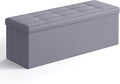 SONGMICS MAZIE Collection - 43 Inches Folding Storage Ottoman Bench, Ottoman with Storage, Foot