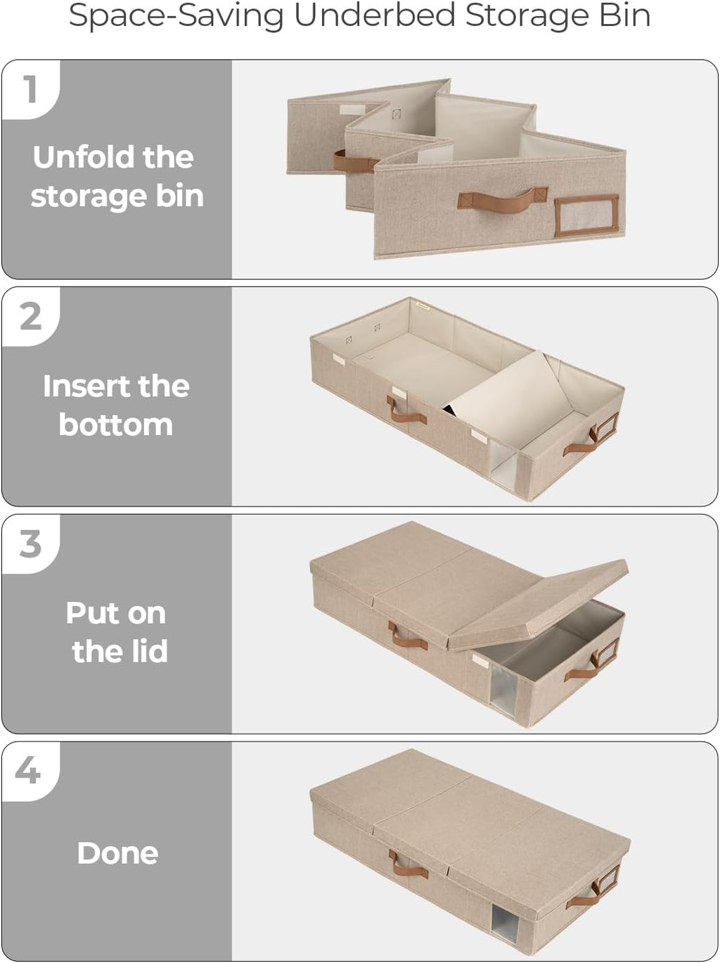 StorageWorks 2-Pack Large Under Bed Storage Bins with Lids, Underbed Storage Containers with