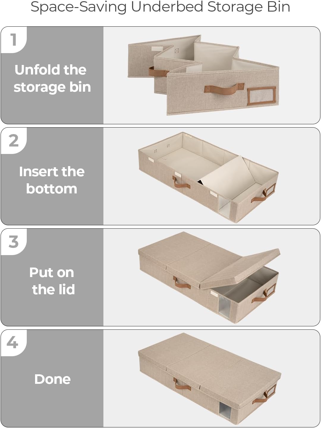 StorageWorks 2-Pack Large Under Bed Storage Bins with Lids, Underbed Storage Containers with