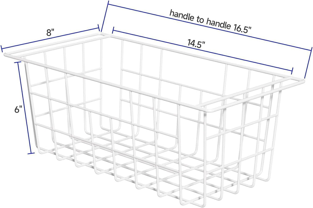 SANNO Chest Freezer Baskets Organizer, Deep Freezer Baskets Bin Sturdy Metal Wire freezer storage