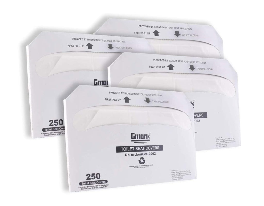Gmark Paper Toilet Seat Covers - Thick Strength 100% Virgin Paper Disposable Half-Fold Toilet Seat