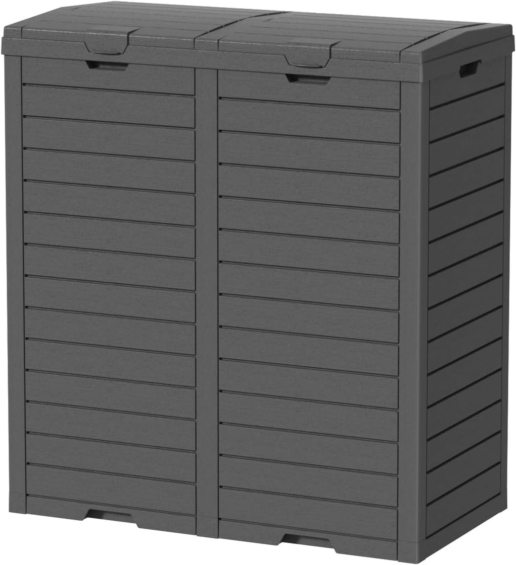 62-Gallon Outdoor Trash Can with lid, Waterproof, UV-Resistant Resin Garbage Can, Lockable Lid and