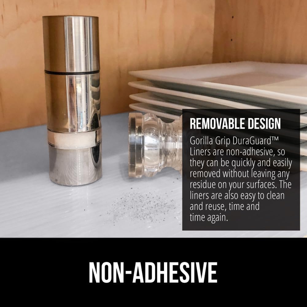 GORILLA GRIP DuraGuard Shelf Liner, 20x30 Non-Adhesive Cabinet Liners for Kitchen Drawers, Shelves
