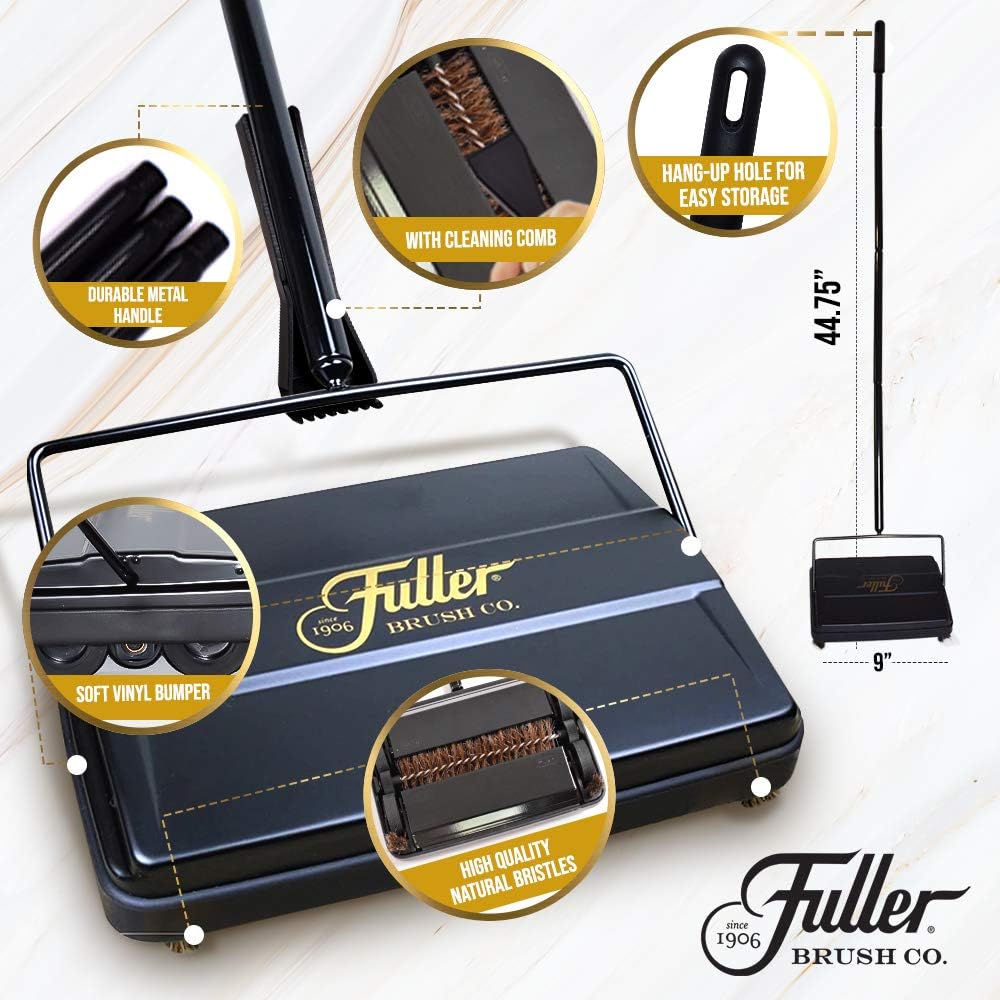 Fuller Brush 17073 Electrostatic Carpet & Floor Sweeper - 9" Cleaning Path - Lightweight - Ideal