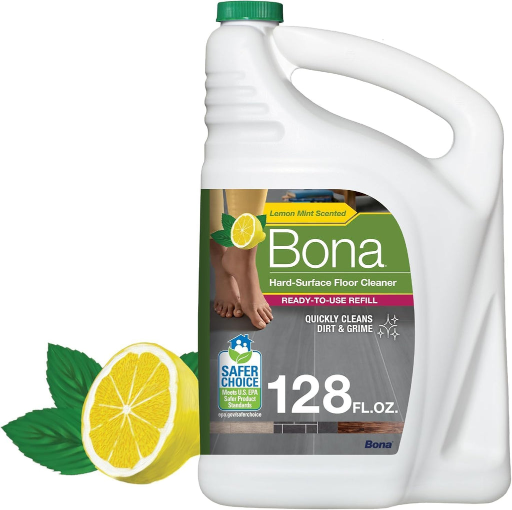 Bona Multi-Surface Floor Cleaner Refill - 128 fl oz - Lemon Mint - Residue-Free Floor Cleaning