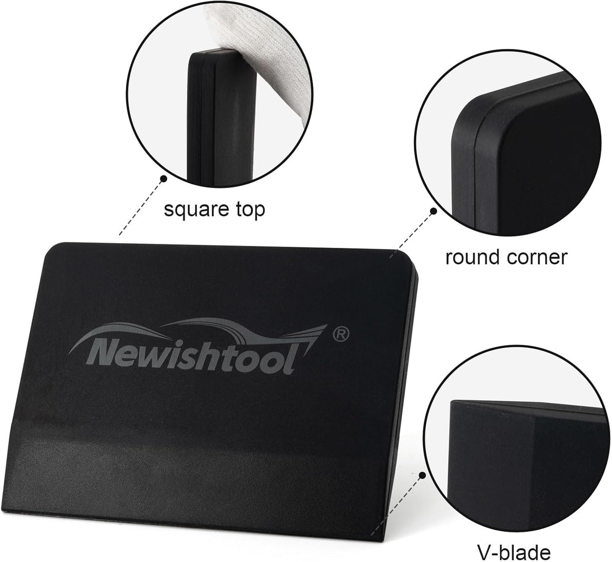 NEWISHTOOL Soft Silicone Squeegee, 2 PCS Small PPF Squeegee for Vinyl, Window Tint V-Blade Scraper