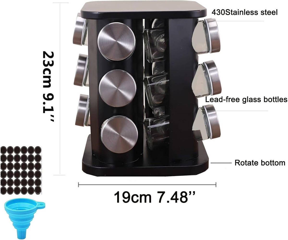 Spice Rack, Spice Rack Organizers for Countertop, Rotating Countertop Spice Rack, Revolving Spice