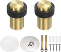 PATIKIL 2Set Round Door Stoppers, 60mm Stainless Steel Door Stop Doorstop Wedge Metal Cylinder Self