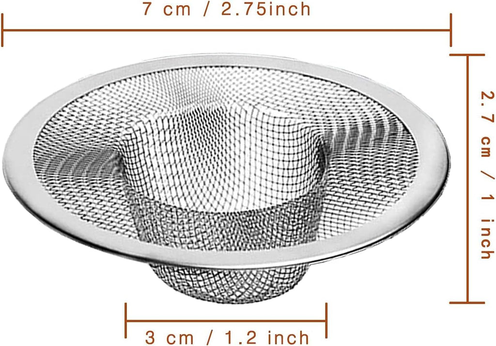 Heavy Duty Stainless Steel Slop Basket Filter Trap Mesh Metal Sink Strainer Perfect for Kitchen