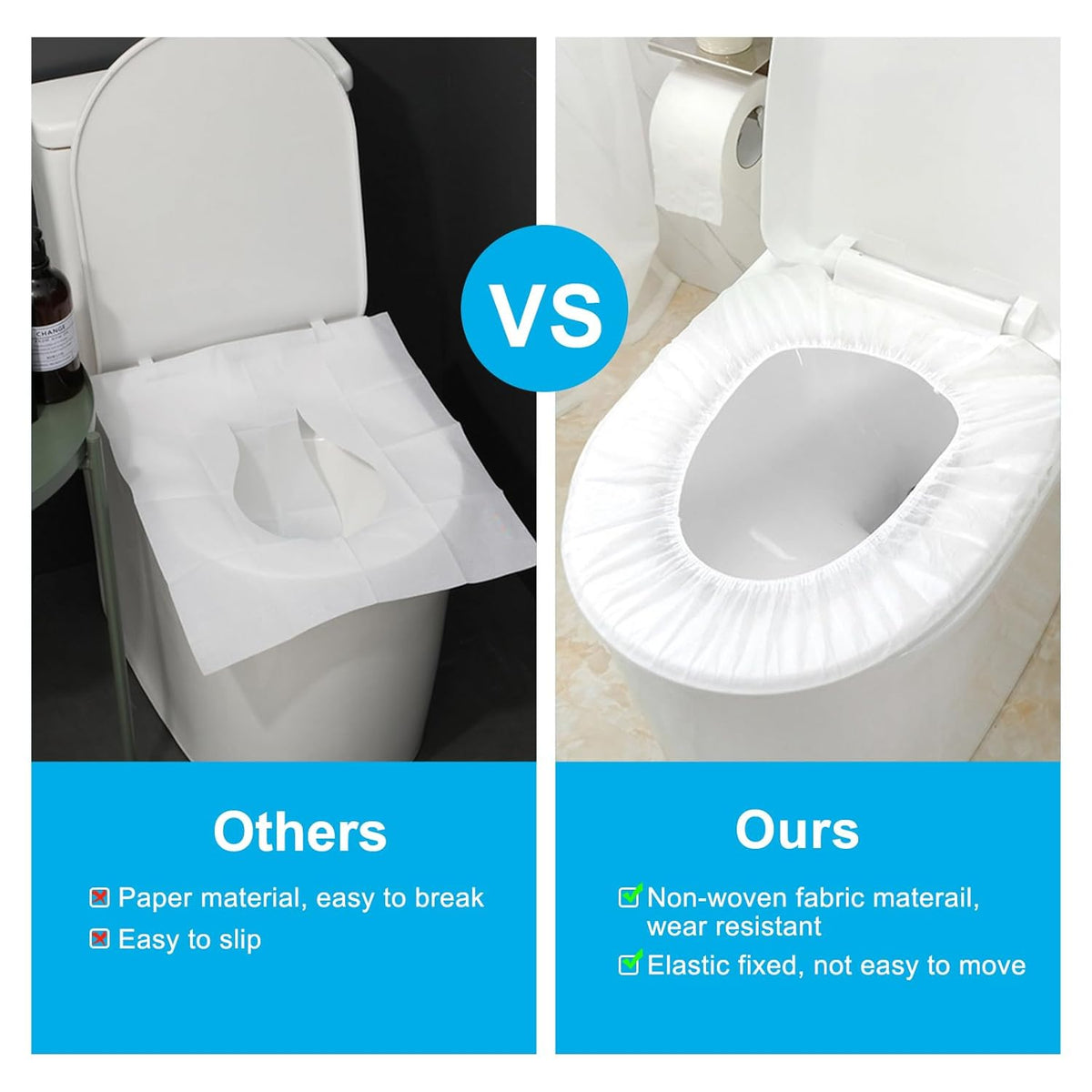 20 Pack Disposable Toilet Seat Cover Waterproof Non-Woven Fabric, Disposable Toilet Seat Covers for