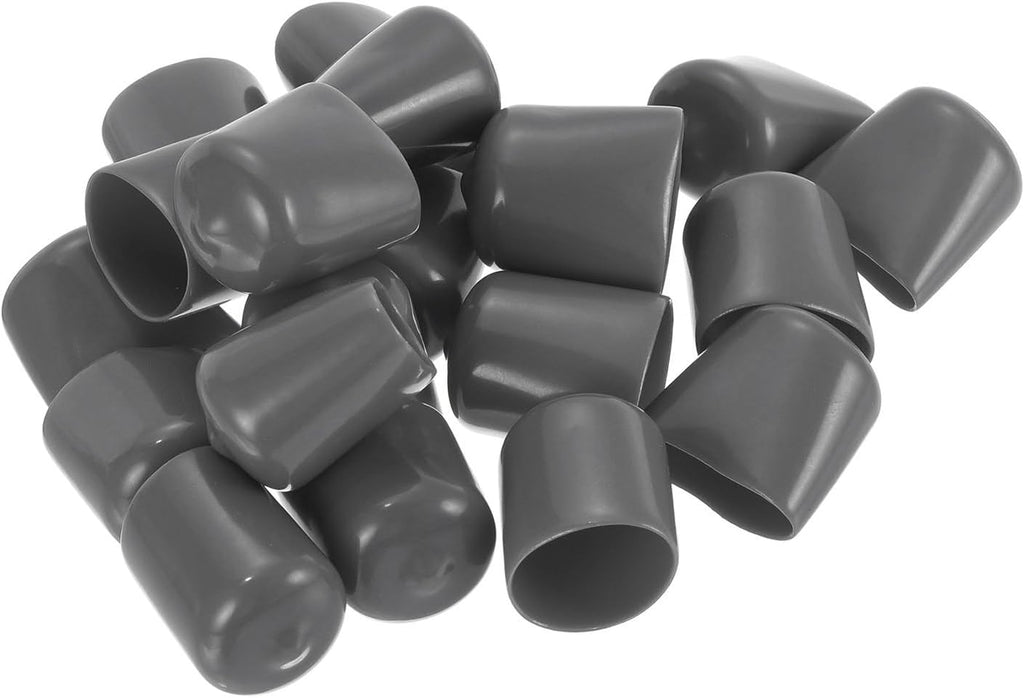 uxcell 20pcs Rubber End Caps 21mm ID Vinyl PVC Round Tube Bolt Cap Cover Screw Thread Protectors