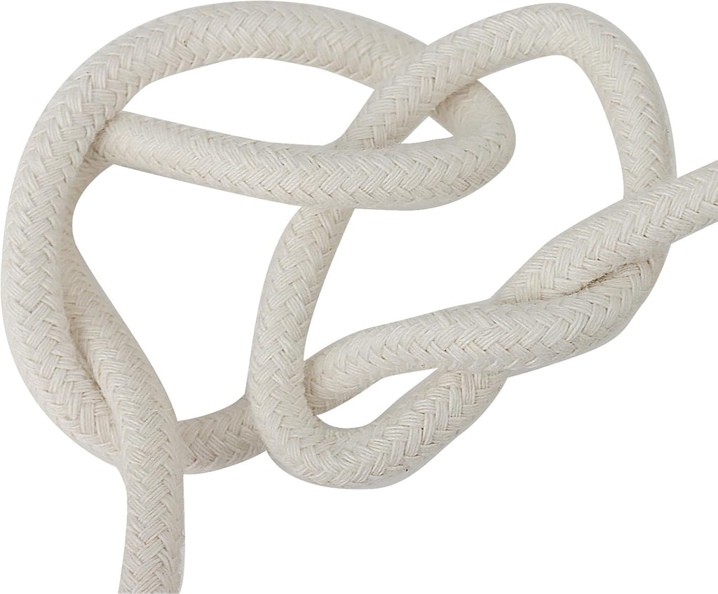 SOUJAP 328 Feet Cotton Clothesline Rope, 1/4 Inch White Cotton Clothesline Rope for DIY Decoration
