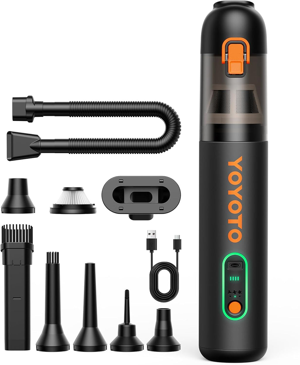 Car Vacuum, Handheld Vacuum Cordless with 21000Pa Powerful Suction & 3 Modes, 4-in-1 Portable Hand