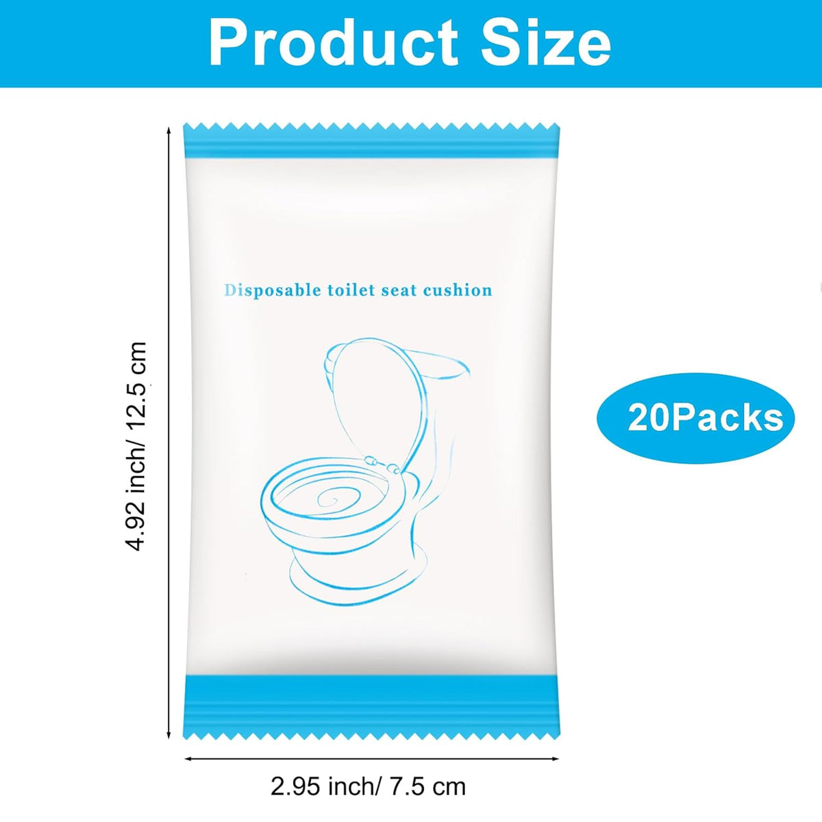 20 Pack Disposable Toilet Seat Cover Waterproof Non-Woven Fabric, Disposable Toilet Seat Covers for