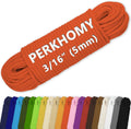 PerkHomy Cotton Rope 3/16" (5mm) 100 ft Multi Purpose Utility Diamond Braided Cord, Natural Cotton