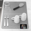 GORILLA GRIP 100% BPA-Free Patented Silicone Dish Drying Mat for Kitchen Counter, 18x16 Inch, Water