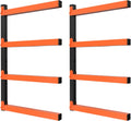 NANANARDOSO Wall Mount Wood Organizer and Lumber Storage,Heavy Duty Metal Shelf with 4-Level,Lumber