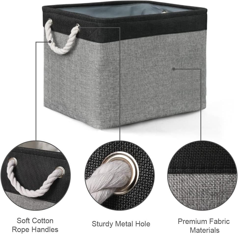 TcaFmac Organization and Storage Basket for Shelves - 16x12x12 inch Large 2 Pack Collapsible