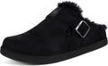 Fur Lined Clogs for Women Men Suede Winter Slippers Arch Support Slip on Mules Potato Shoes with