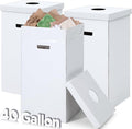 3 Pcs Cardboard Trash Cans with Lid Disposable and Reusable Corrugated Cardboard Trash Cans