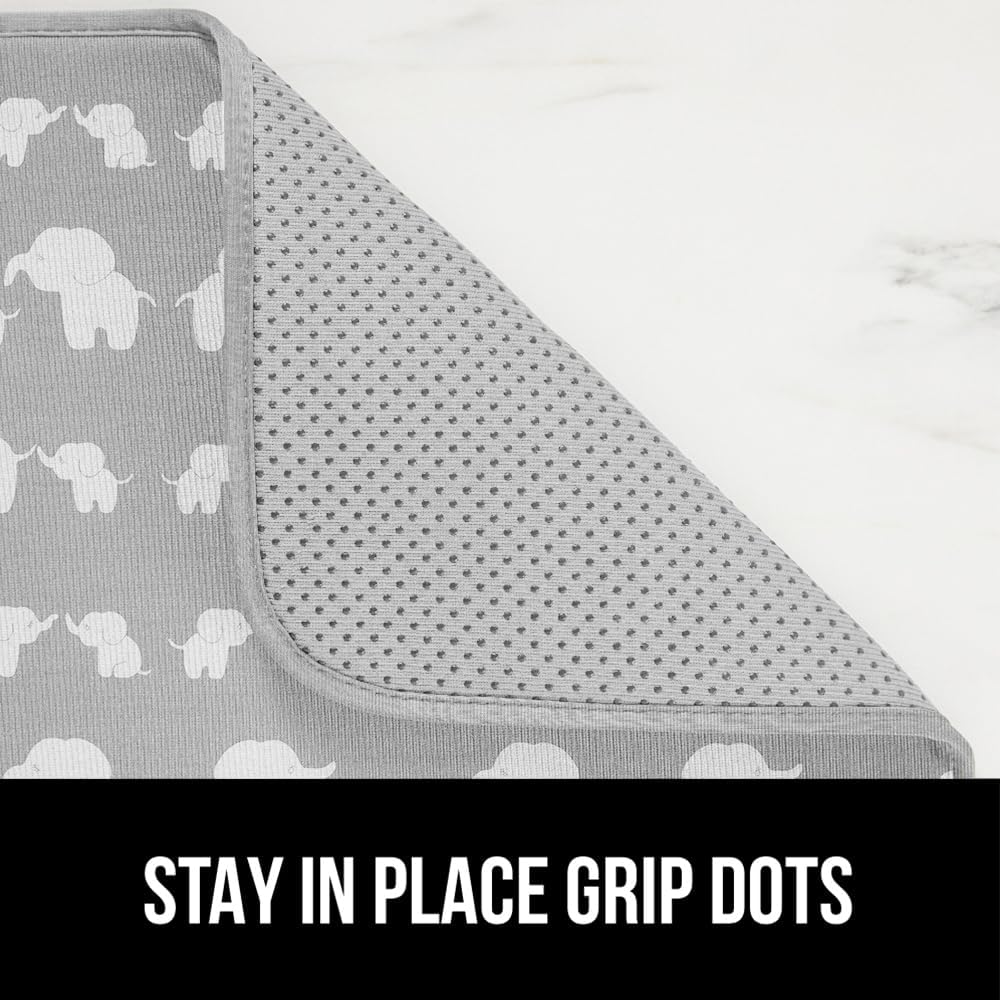 GORILLA GRIP Ultra Water Absorbent Microfiber Dish Drying Mat, Quick Dry Mesh, Slip Resistant Pad
