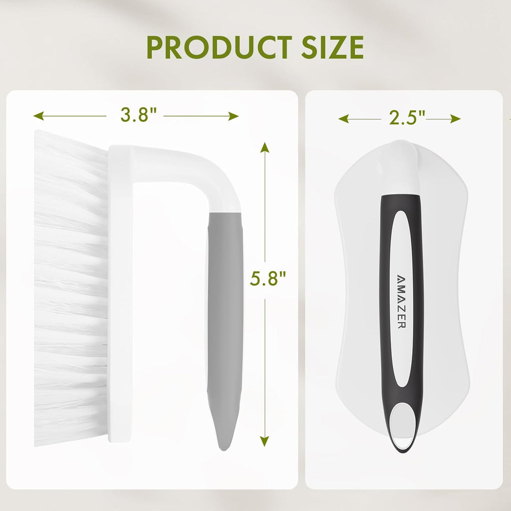 Amazer Scrub Brush for Cleaning Comfort Grip Bathtub Scrubber Stiff Bristles with Handle Heavy Duty