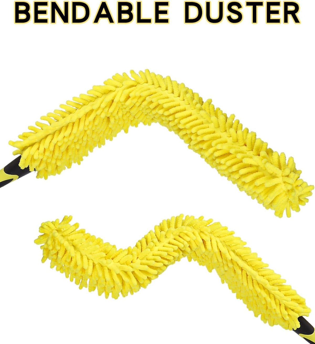 Flexible Fan Blade Cleaner Chenille Duster, Washable Hand Duster for High Ceiling, Removable &