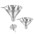 3 Pack Stainless Steel Kitchen Funnel Set,funnels for Kitchen use Filling Bottles, 2 Size Spouts