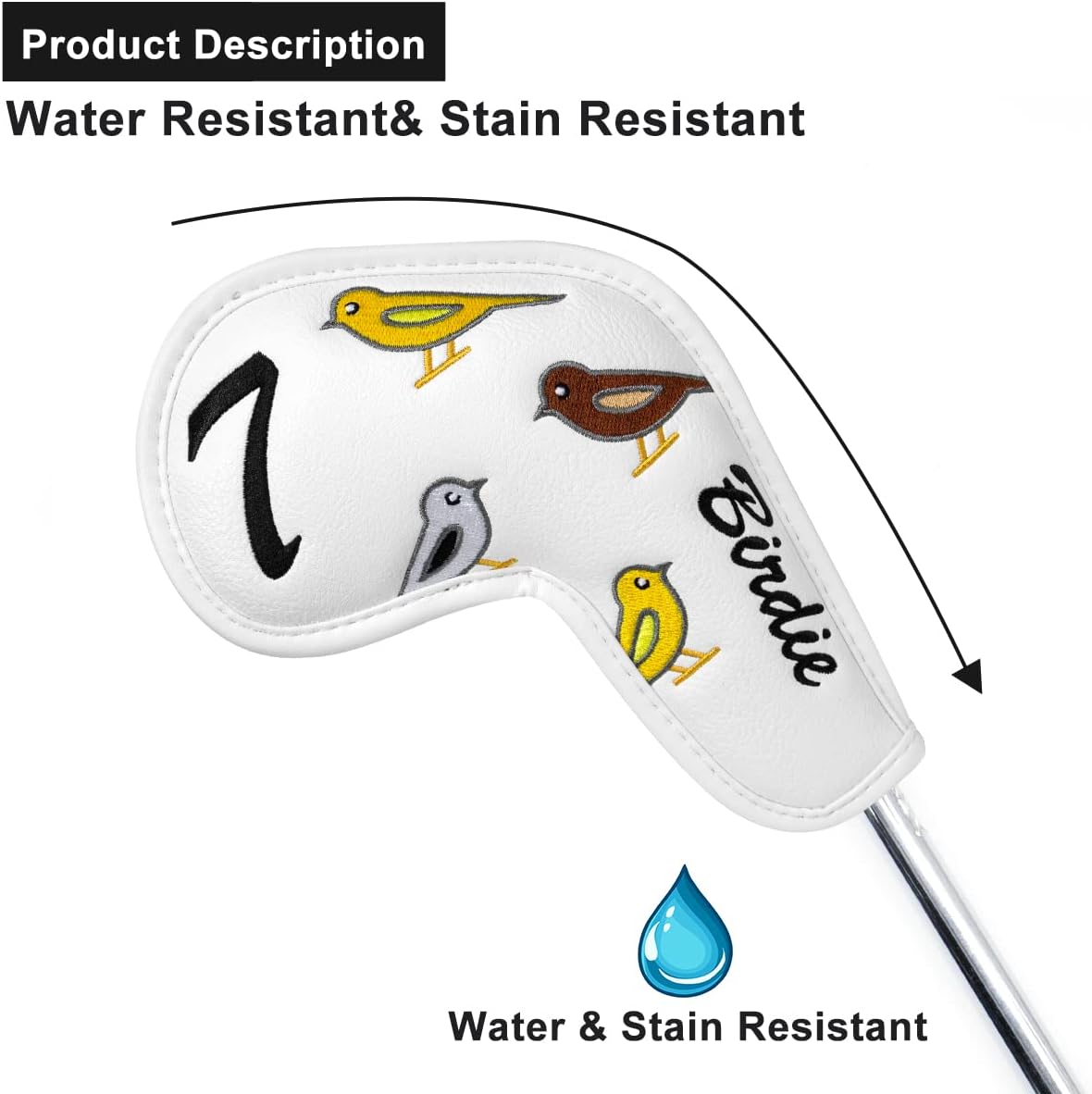 Premium Leather Golf Club Iron Covers - 10pcs/Set Wedge & Iron Headcovers with Velcro Closure