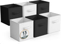 Sorbus Fabric Storage Cubes - 6 Foldable Storage Bins for Organizing Pantry, Cubbies, Toy Box