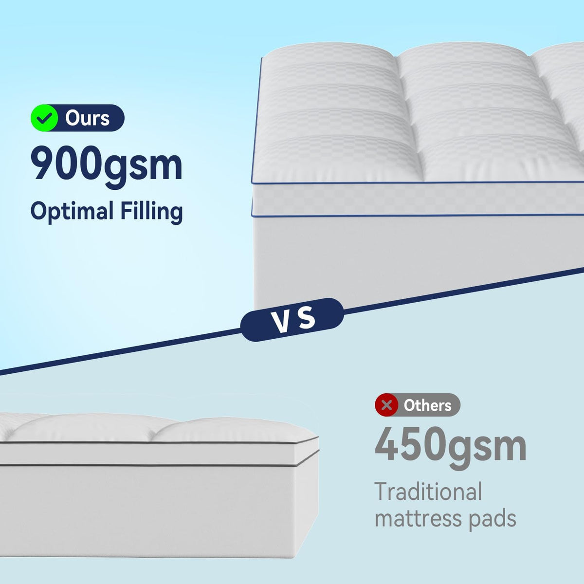 Extra Thick Queen Mattress Topper Pillowtop Mattress Pad Cover Cooling and Plush with 8-21 Inch