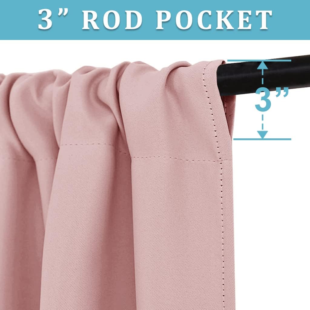 RYB HOME Short Window Curtains for Kitchen, Room Darkening Rod Pocket Drapes Decorative Privcay