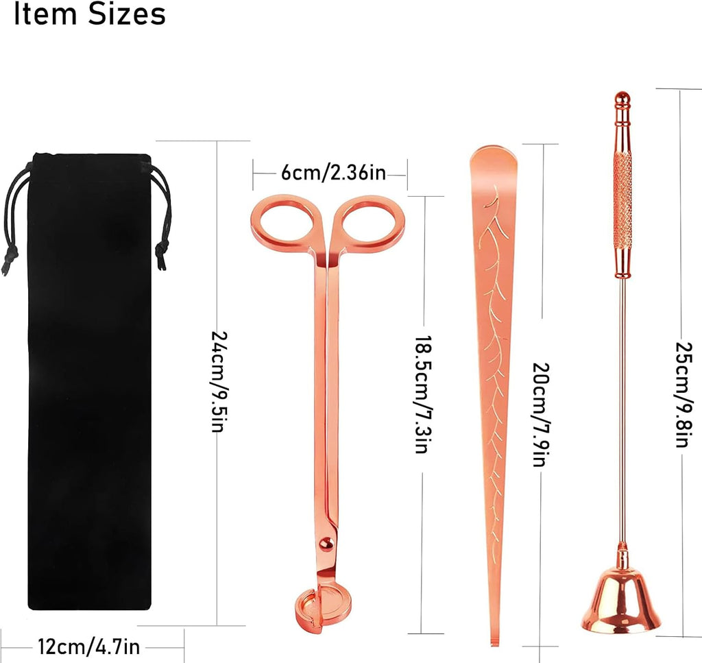 4 in 1 Elegant Candle Accessory Set, Rechargeable Lighter, Candle Wick Trimmer Cutter, Candle