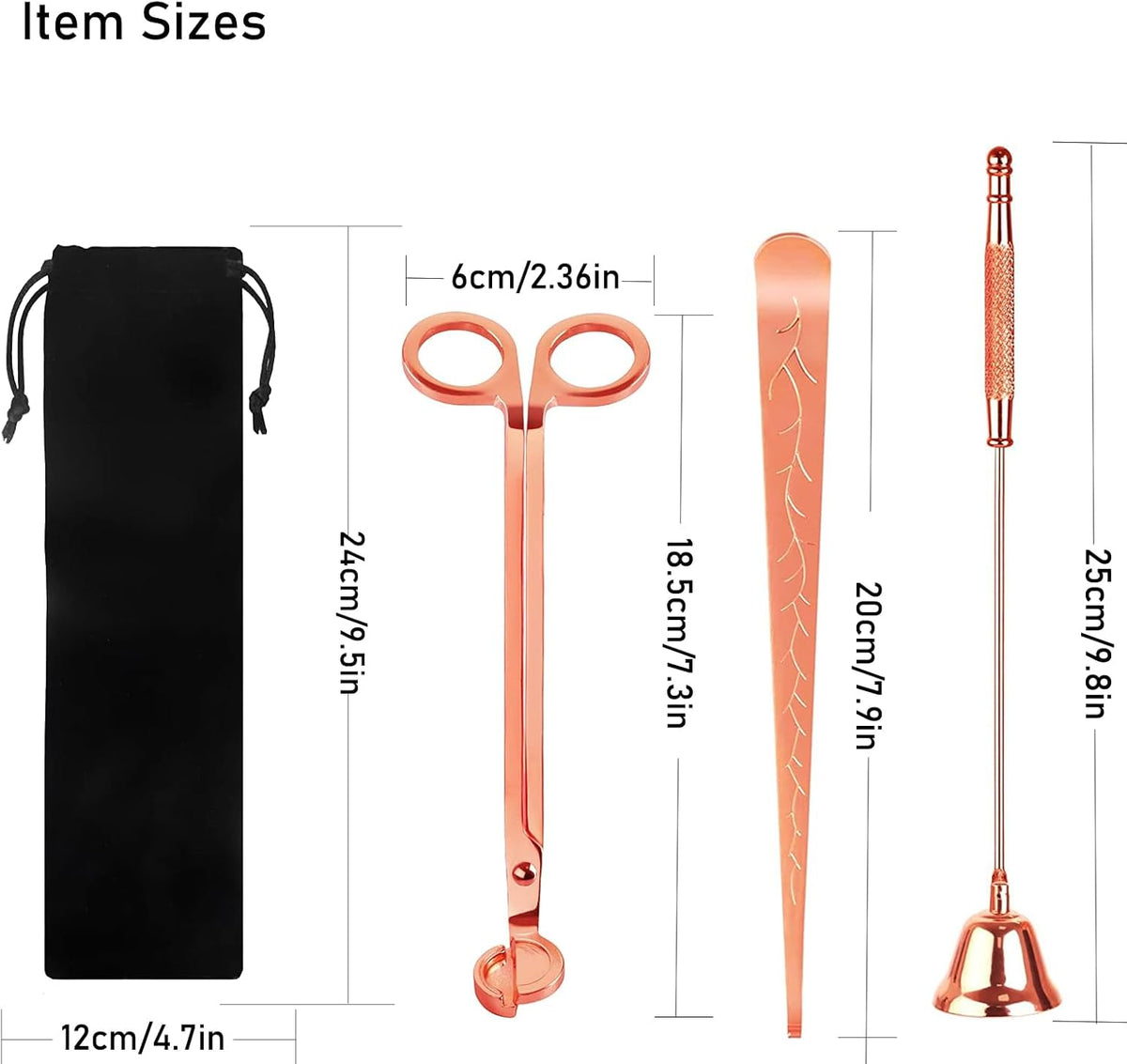 4 in 1 Elegant Candle Accessory Set, Rechargeable Lighter, Candle Wick Trimmer Cutter, Candle